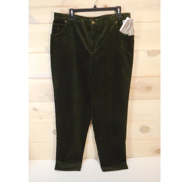 NWT Jones New York Women's plus size 16W Straight Corduroy Pants Cypress Green - Picture 1 of 10
